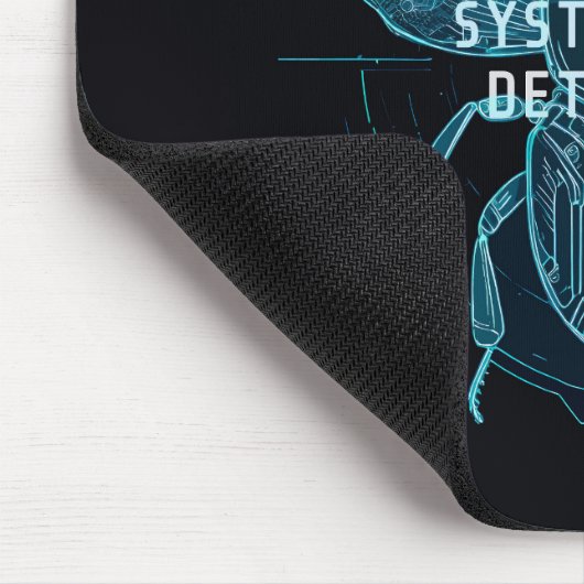 Neon Blueprint System Bug Programmer Desk Mousepad (Ecke)