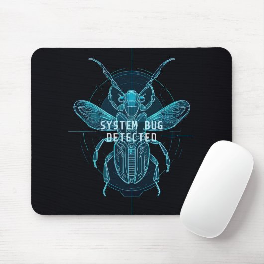 Neon Blueprint System Bug Programmer Desk Mousepad (Mit Mouse)