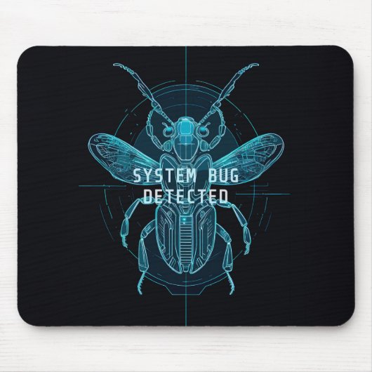 Neon Blueprint System Bug Programmer Desk Mousepad (Vorne)