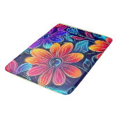 Neon Blume Bloom Bright Badematte (Schrägansicht)