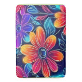 Neon Blume Bloom Bright Badematte (Vorderseite Vertikal)