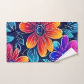 Neon Blume Bloom Bright Badhandtuch Set (Handtuch)