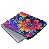 Neon Blume Bloom Bright Laptopschutzhülle (Vorne Knopf)