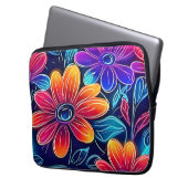 Neon Blume Bloom Bright Laptopschutzhülle (Vorderseite Links)