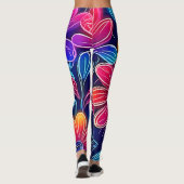 Neon Blume Bloom Bright Leggings (Rückseite)
