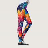 Neon Blume Bloom Bright Leggings (Rechts)