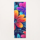 Neon Blume Bloom Bright Yogamatte (Vorderseite)