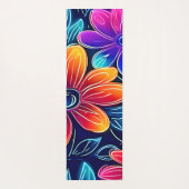 Neon Blume Bloom Bright Yogamatte (Rückseite)