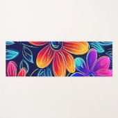 Neon Blume Bloom Bright Yogamatte (Vorderseite (Horizontal))