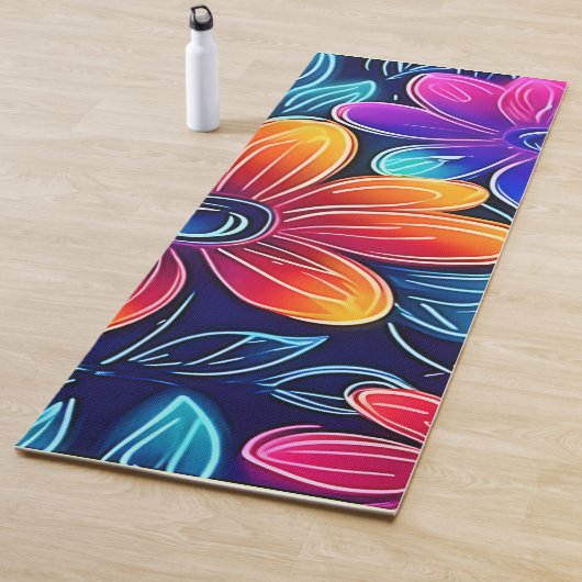 Neon Blume Bloom Bright Yogamatte (Beispiel)