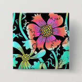 Neon Blume Button (Vorderseite)