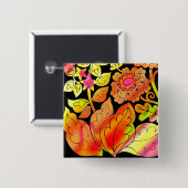 Neon Blume Button (Vorne & Hinten)