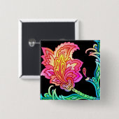 Neon Blume Button (Vorne & Hinten)
