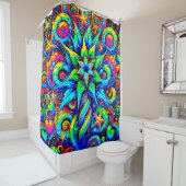 Neon Blume Design Duschvorhang (Beispiel)