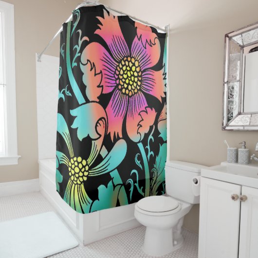 Neon Blume Duschvorhang (Beispiel)