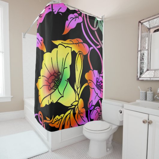 Neon Blume Duschvorhang (Beispiel)
