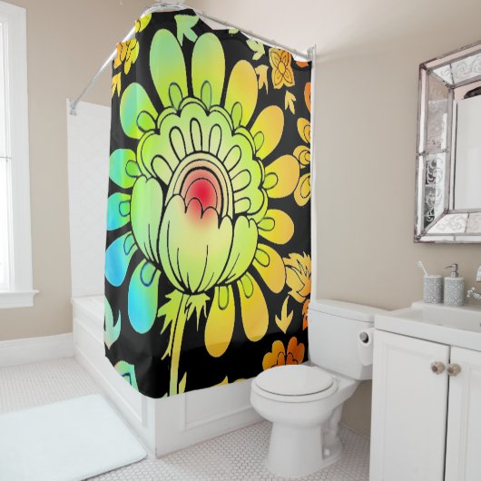 Neon Blume Duschvorhang (Beispiel)