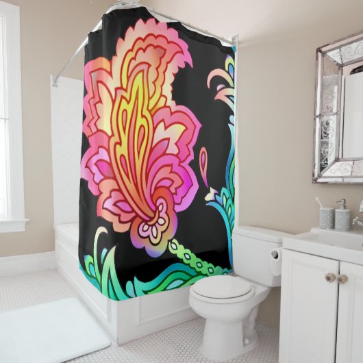 Neon Blume Duschvorhang (Beispiel)