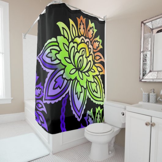 Neon Blume Duschvorhang (Beispiel)
