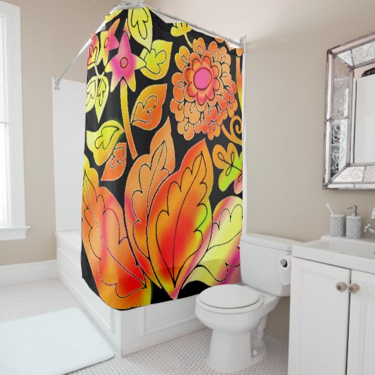 Neon Blume Duschvorhang (Beispiel)