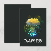 Neon Blume Flat Danke Karte (Vorne/Hinten)