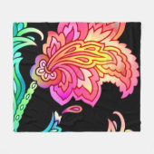 Neon Blume Fleecedecke (Vorderseite (Horizontal))