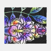 Neon Blume Fleecedecke (Vorderseite (Horizontal))