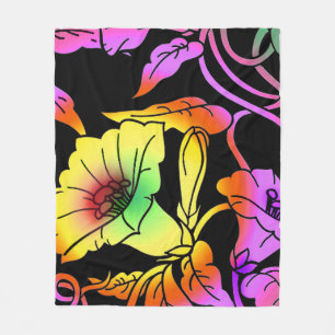Neon Blume Fleecedecke