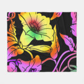 Neon Blume Fleecedecke (Vorderseite (Horizontal))