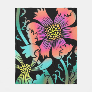 Neon Blume Fleecedecke