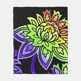 Neon Blume Fleecedecke