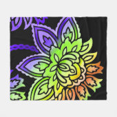 Neon Blume Fleecedecke (Vorderseite (Horizontal))