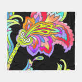 Neon Blume Fleecedecke (Vorderseite (Horizontal))