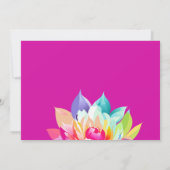 Neon Blume Gartenwasserfarbe Geburtstag Einladung (Rückseite)