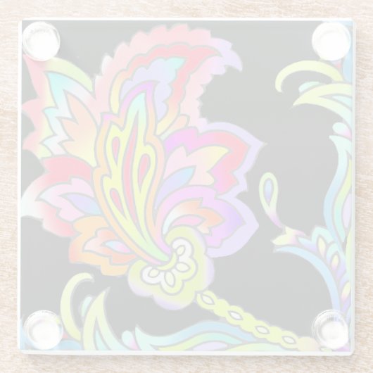 Neon Blume Glasuntersetzer (Rückseite)