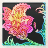 Neon Blume Glasuntersetzer (Vorderseite)