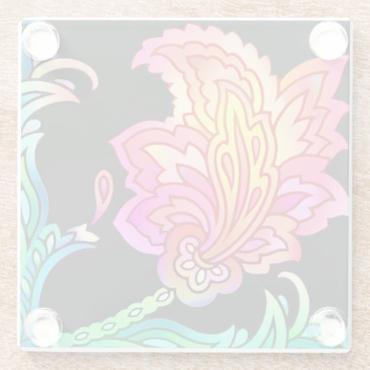 Neon Blume Glasuntersetzer (Rückseite)