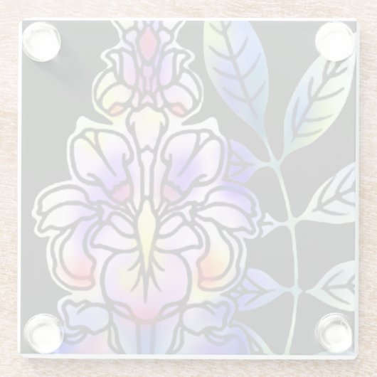 Neon Blume Glasuntersetzer (Rückseite)