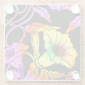 Neon Blume Glasuntersetzer (Rückseite)