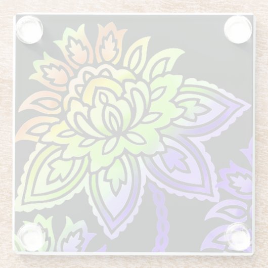 Neon Blume Glasuntersetzer (Rückseite)