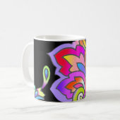 Neon Blume Kaffeetasse (Vorderseite Links)
