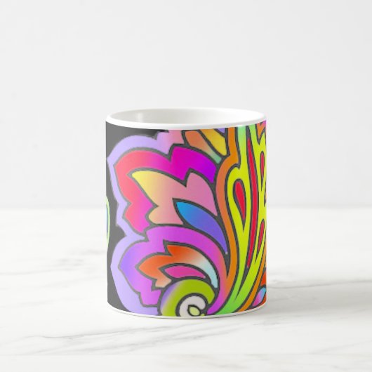 Neon Blume Kaffeetasse (Mittel)