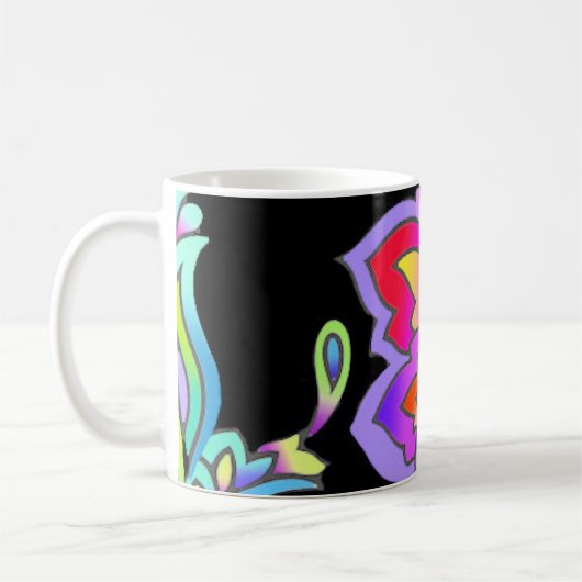 Neon Blume Kaffeetasse (Links)