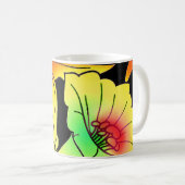 Neon Blume Kaffeetasse (VorderseiteRechts)