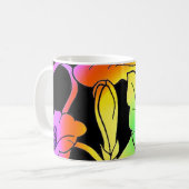 Neon Blume Kaffeetasse (Vorderseite Links)