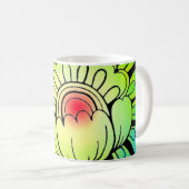 Neon Blume Kaffeetasse (VorderseiteRechts)