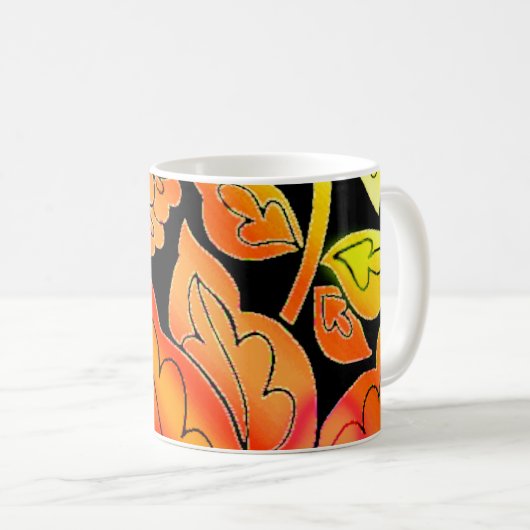 Neon Blume Kaffeetasse (VorderseiteRechts)