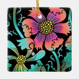 Neon Blume Keramikornament