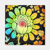 Neon Blume Magnet (Vorne)