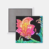 Neon Blume Magnet (Vorderseite/Rückseite)